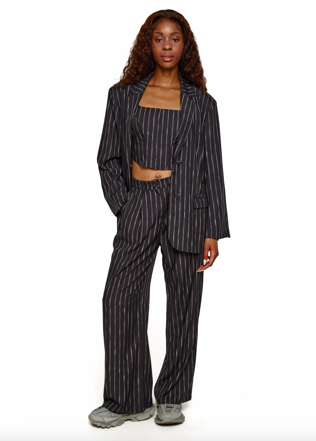 Pinstripe Oversized Blazer