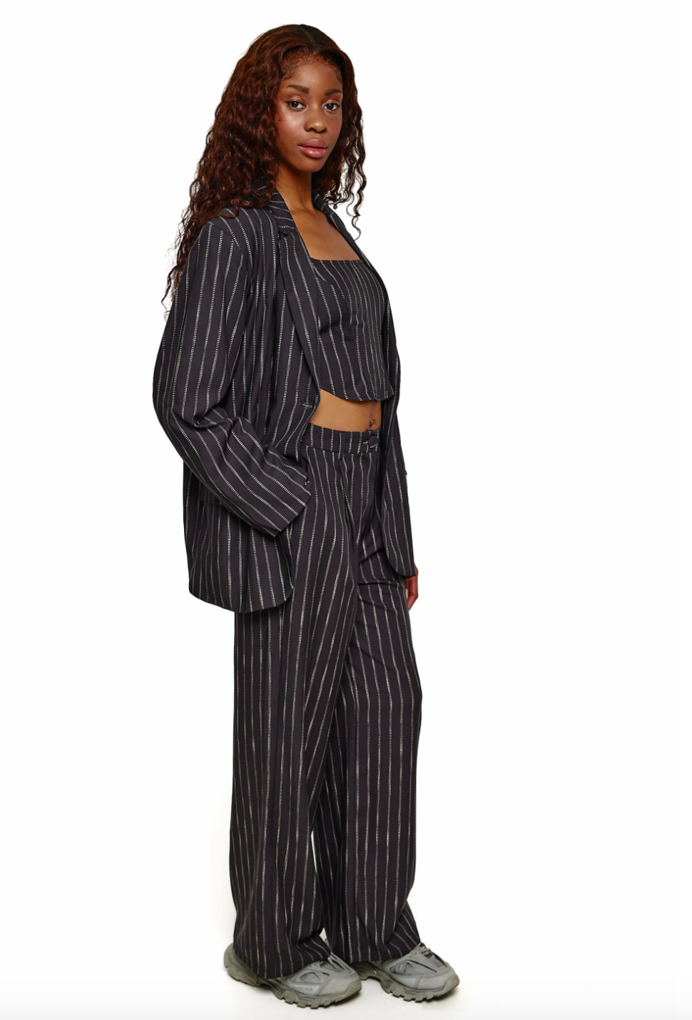 Pinstripe Oversized Blazer