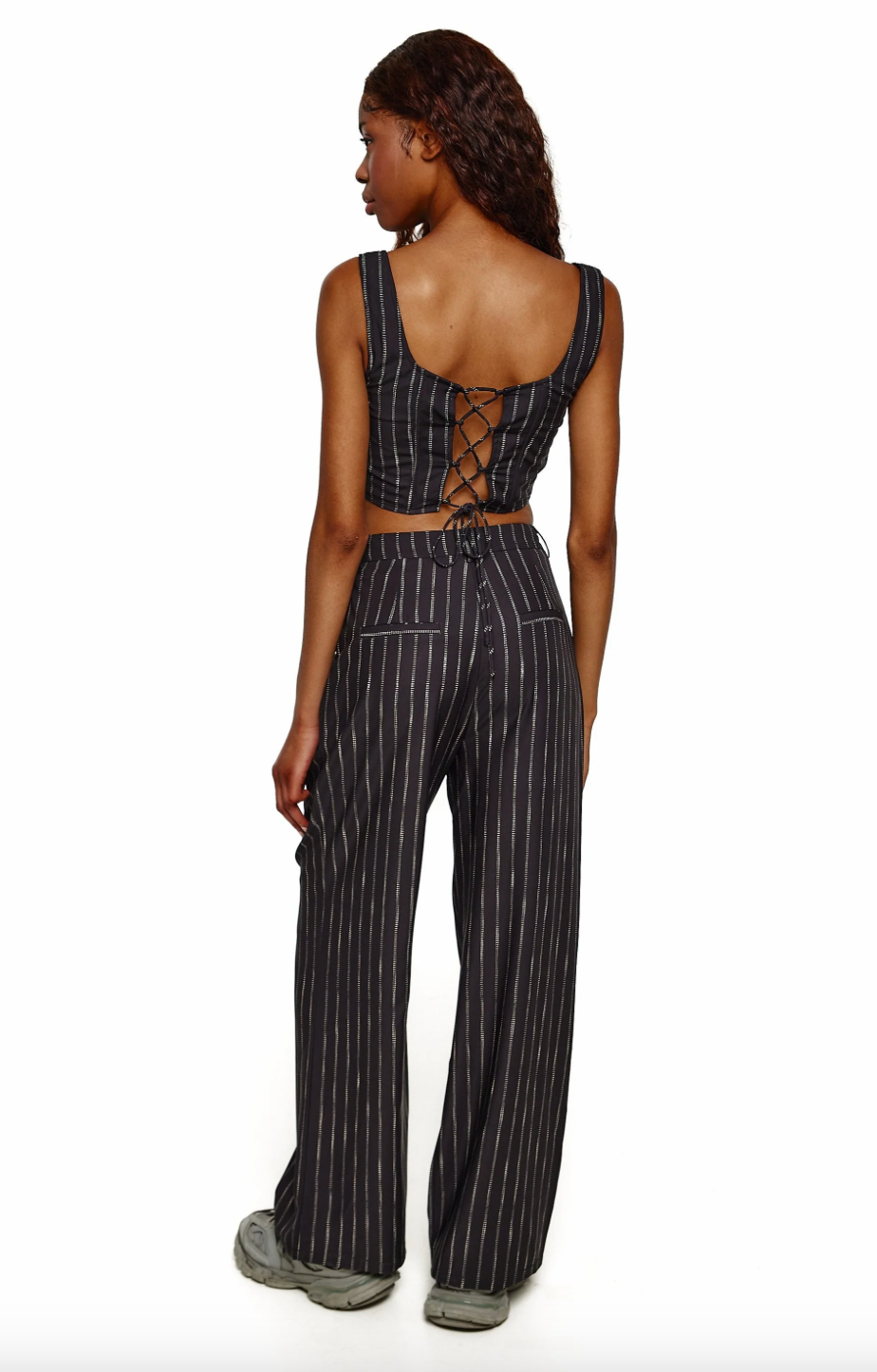 Pinstripe Wide Leg Trouser