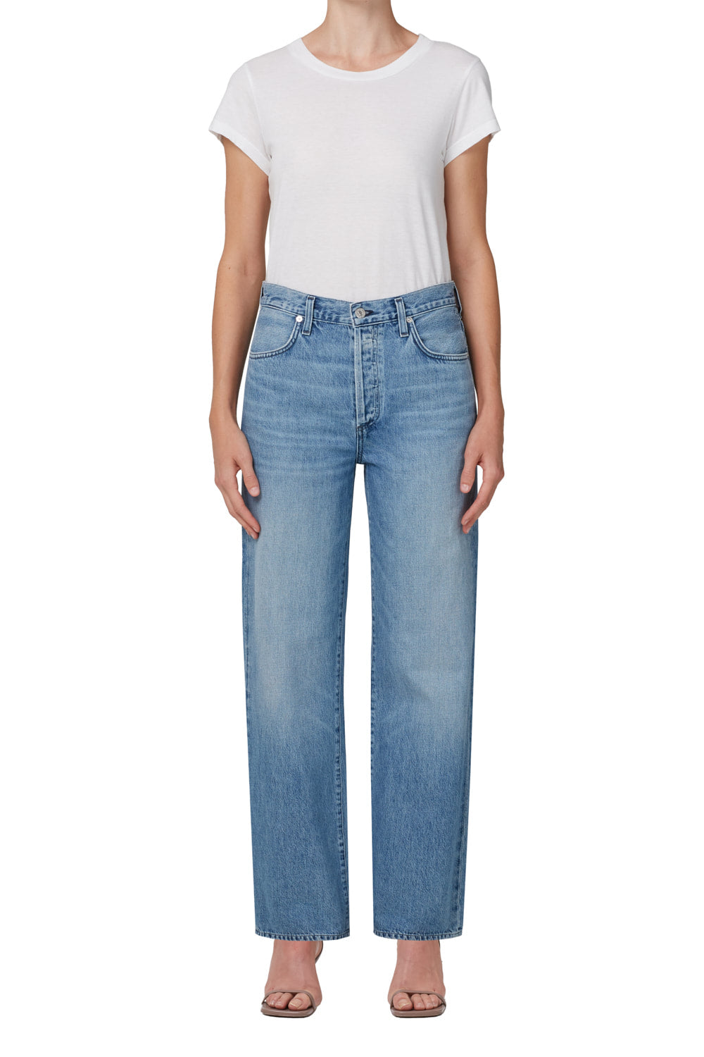 Annina Trouser Jean in medium to light indigo wash