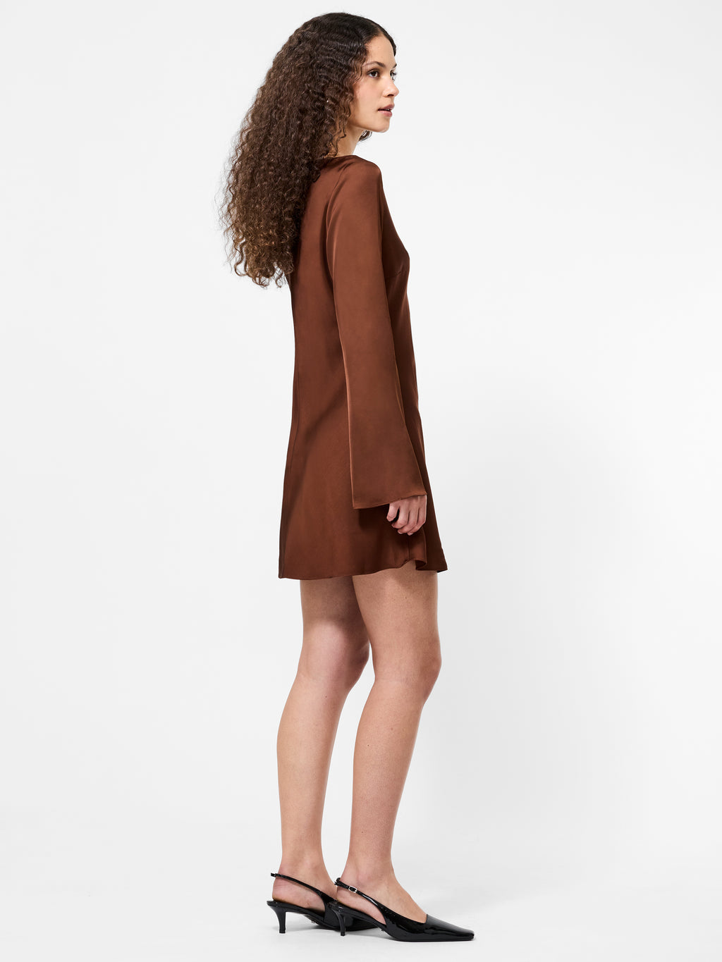 Ennis Satin Long Sleeve Mini Dress