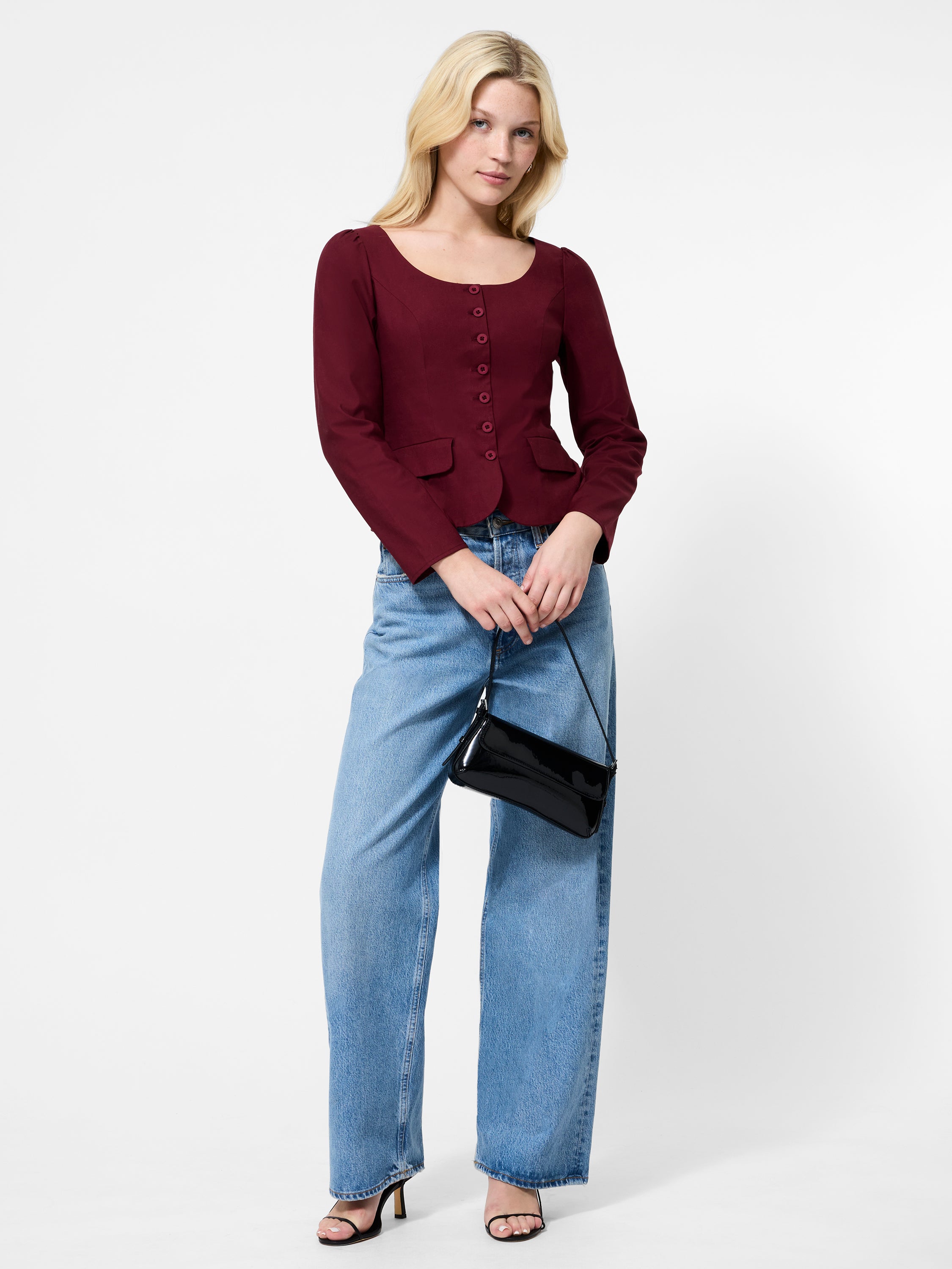 Inga Poplin Two Pocket Top