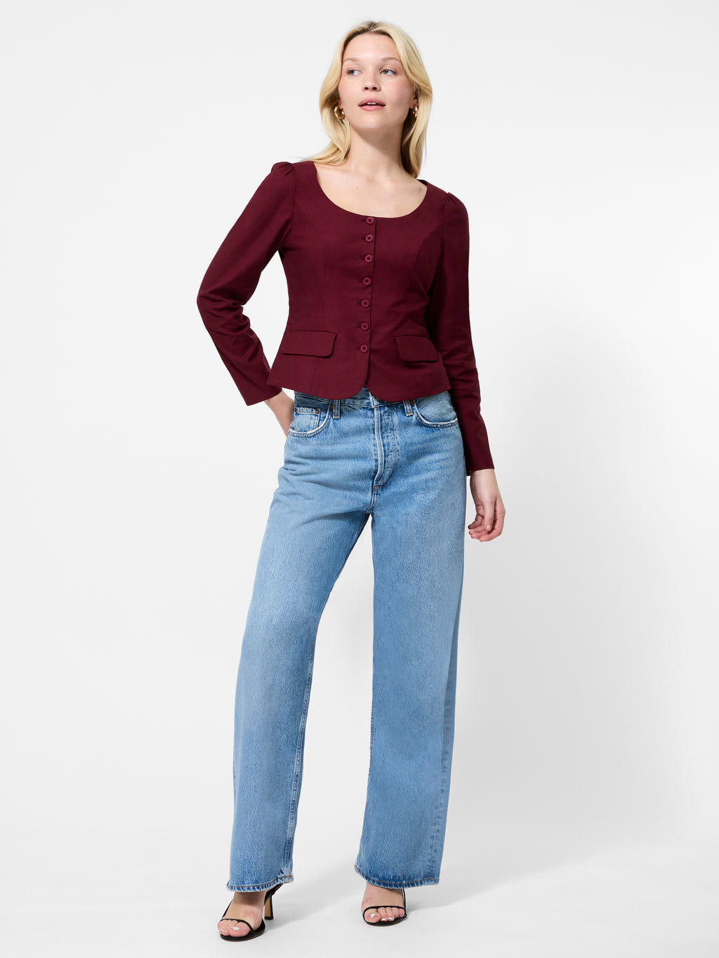Inga Poplin Two Pocket Top