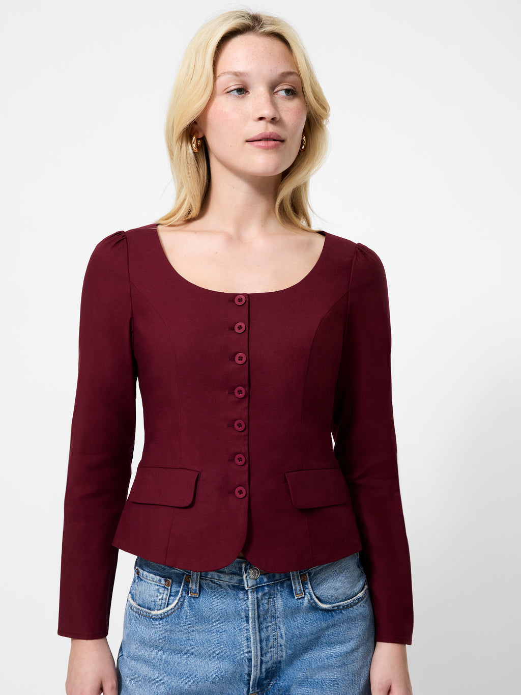Inga Poplin Two Pocket Top