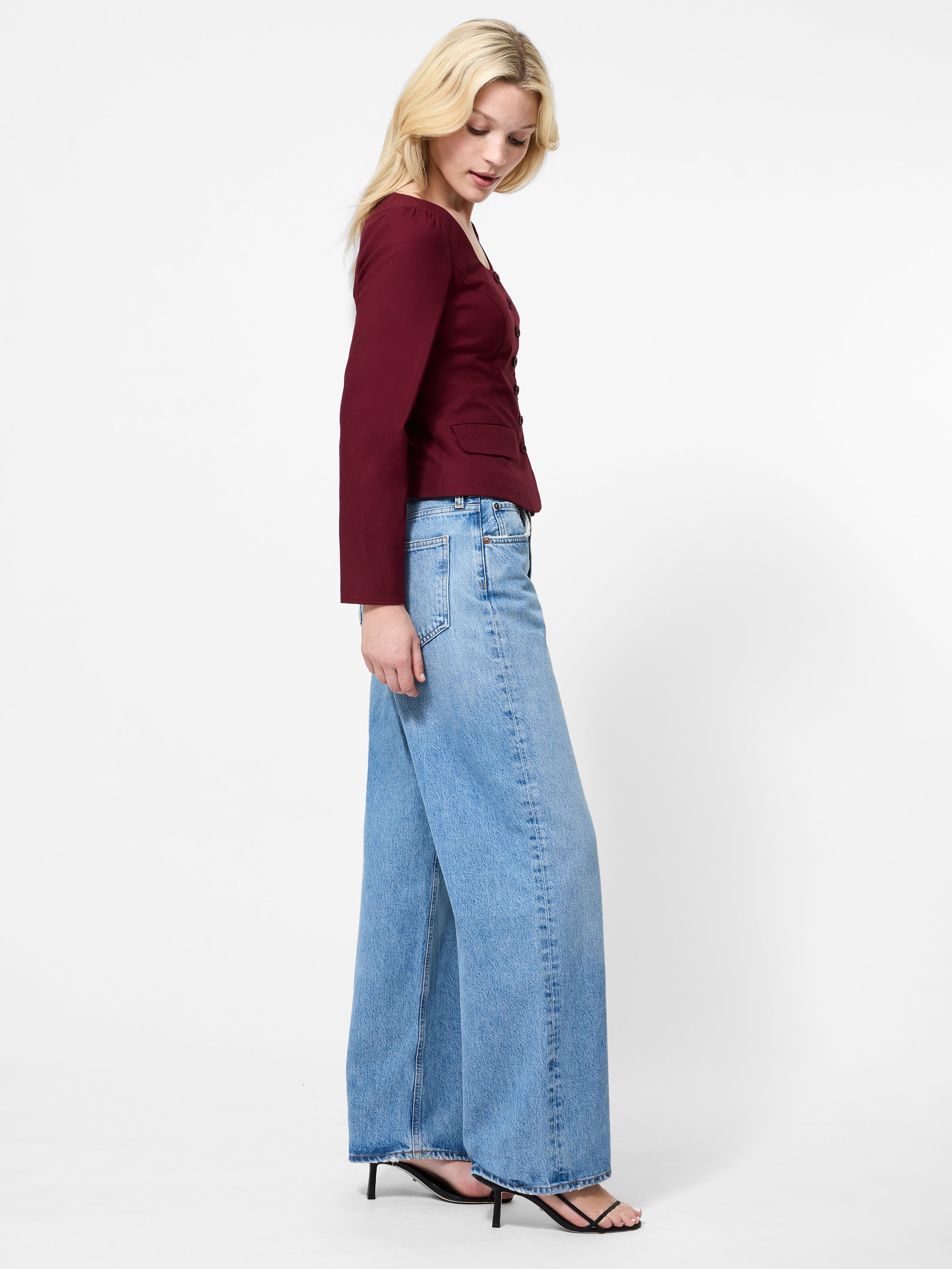 Inga Poplin Two Pocket Top