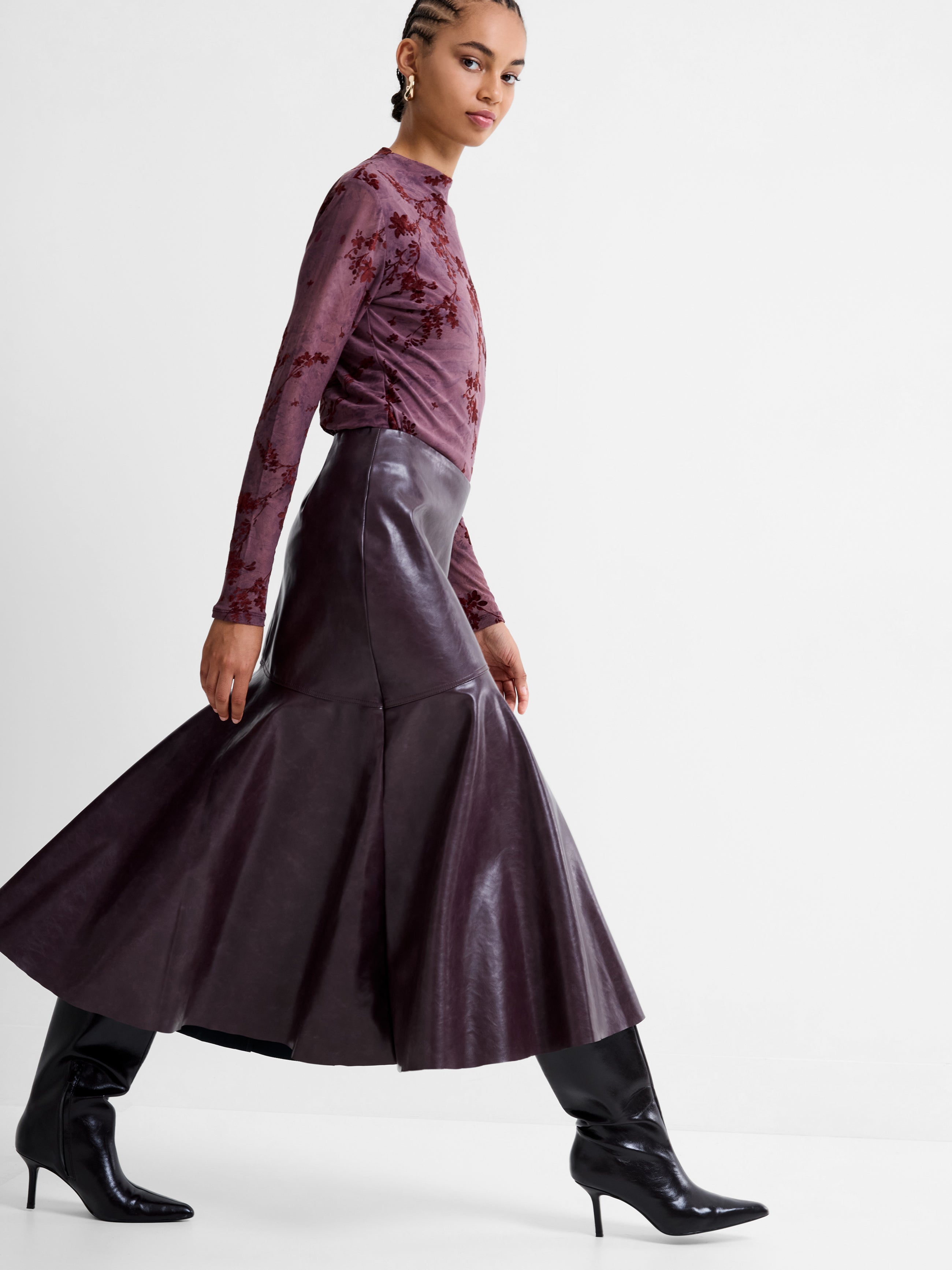 Kayleigh Fluted Midi Skirt