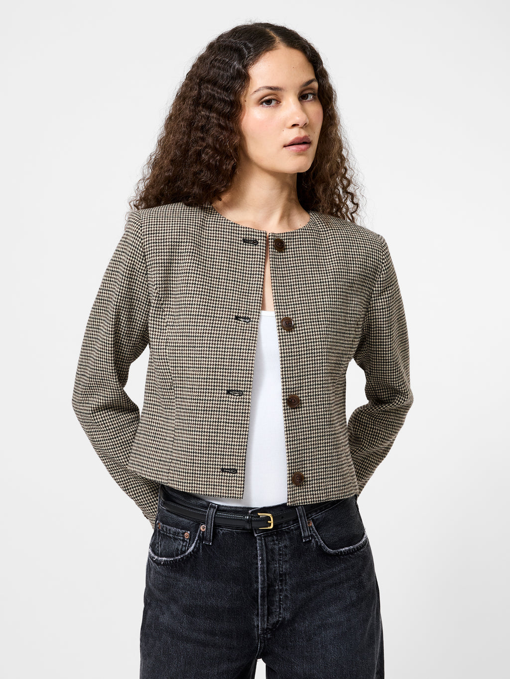 Houndstooth Wool Jacket