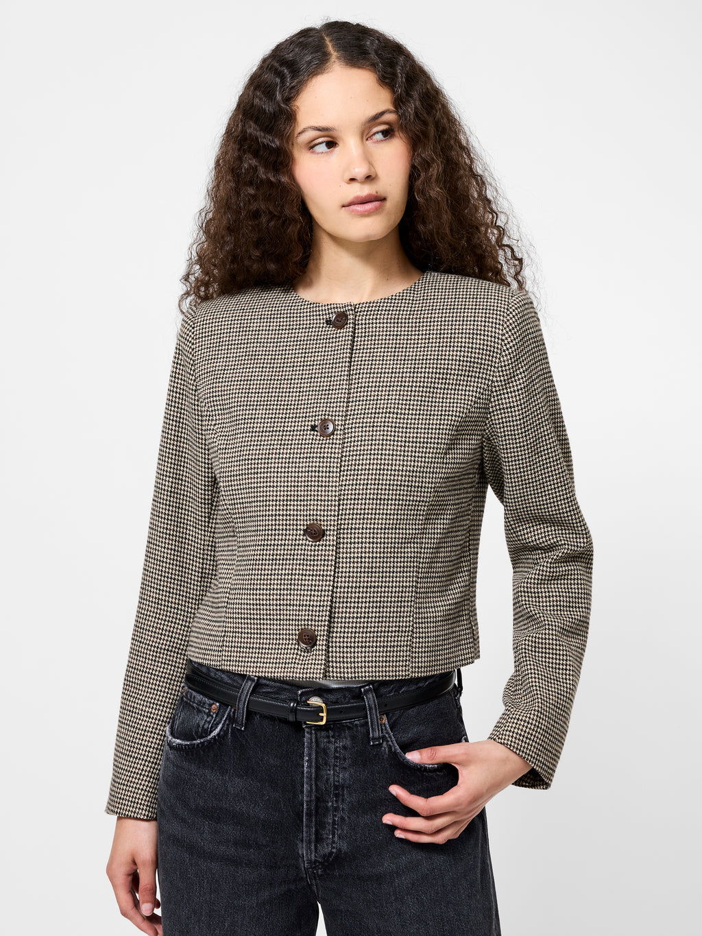 Houndstooth Wool Jacket