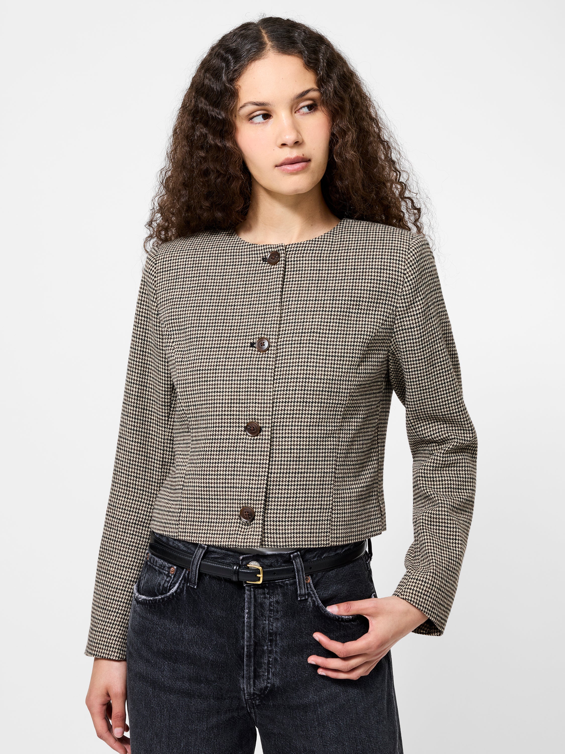 Houndstooth Wool Jacket