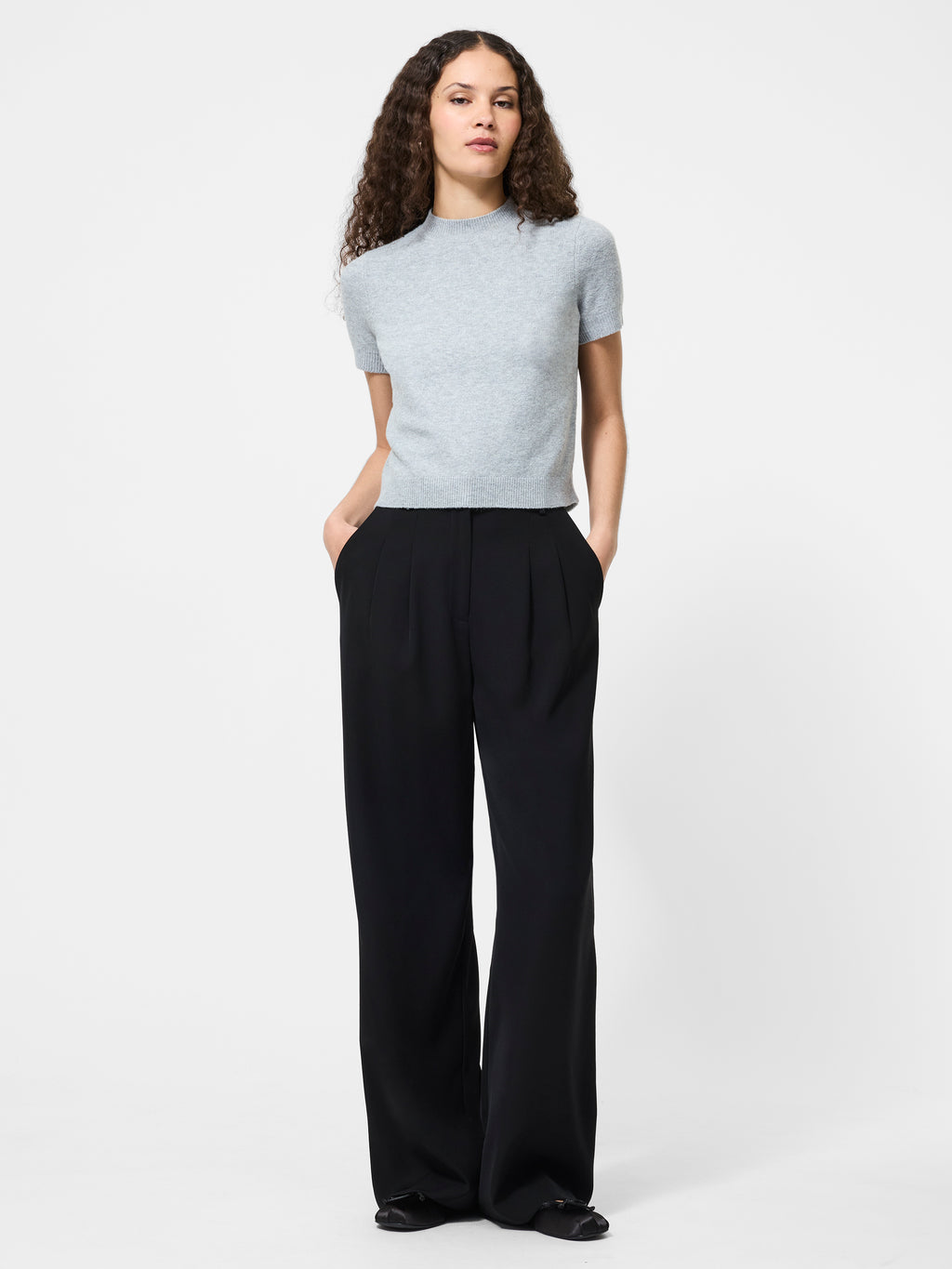 Vhari Knit Mockneck Short Sleeve Top
