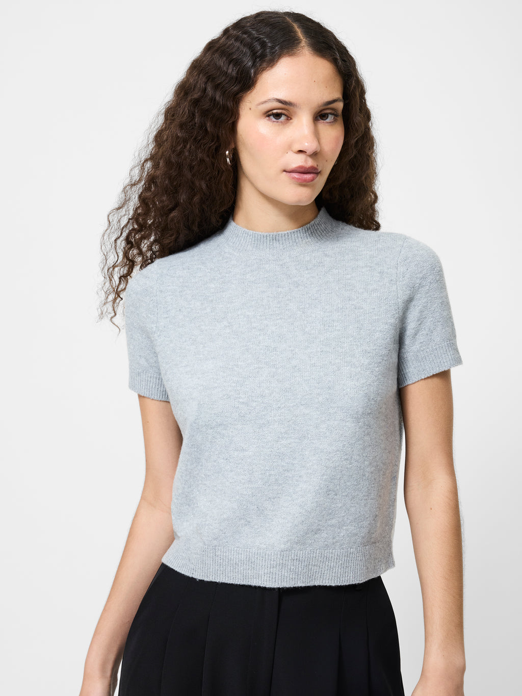 Vhari Knit Mockneck Short Sleeve Top