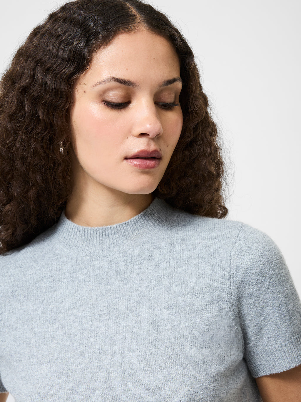 Vhari Knit Mockneck Short Sleeve Top