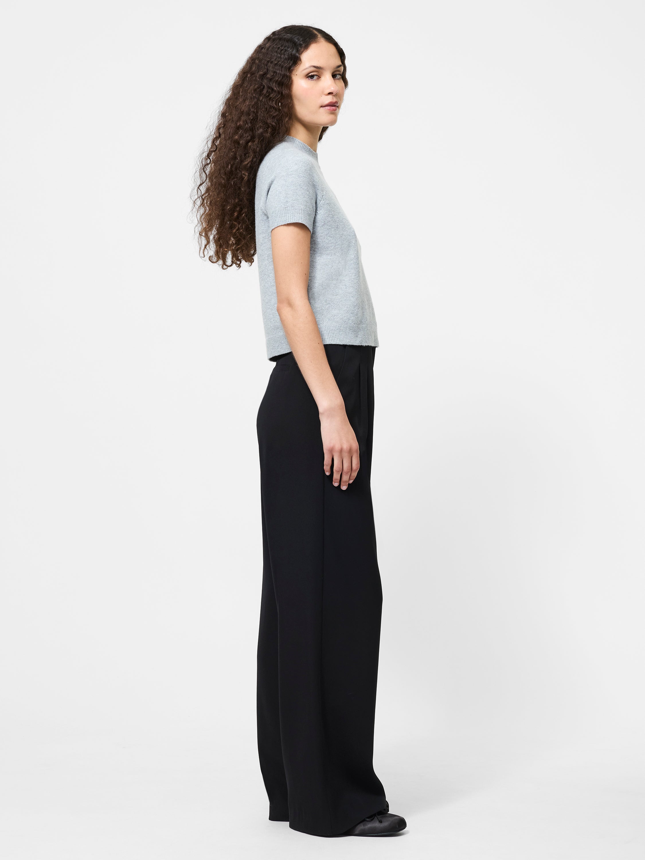 Vhari Knit Mockneck Short Sleeve Top
